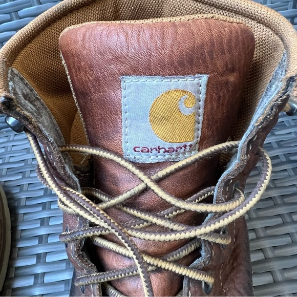 Carhartt Men's Brown Leather  Steel Toe Safety Work Boots Size 12 M Distressed - Picture 13 of 17